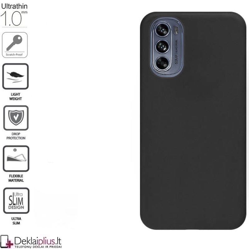 Silikoninis plonas 1mm. storio dėklas - juodas (telefonui Motorola Moto G62 5G) Silikoninis plonas 1mm. storio dėklas - juodas (telefonui Motorola Moto G62 5G)